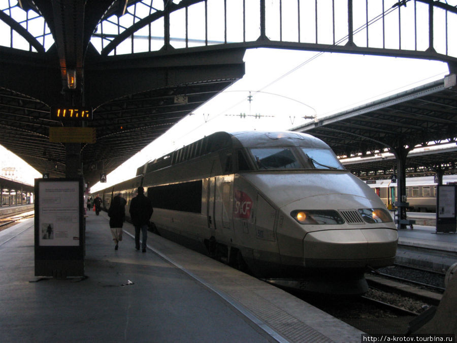 Подпарижские электрички, а также поезда TGV Париж, Франция