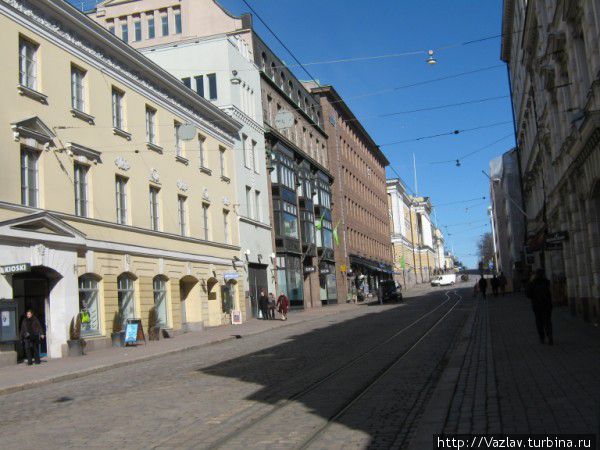 Улочка в центре Хельсинки, Финляндия