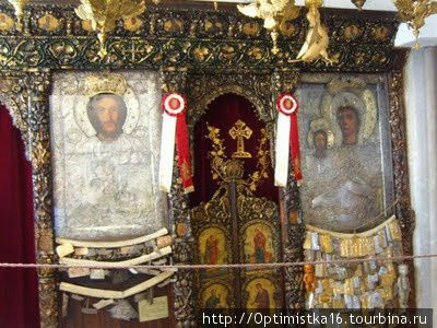 Икона Панагии Спилиани справа. Фото из интернета. Кос, остров Кос, Греция
