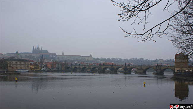 Вид на Карлов мост с набережной Сметаны Прага, Чехия