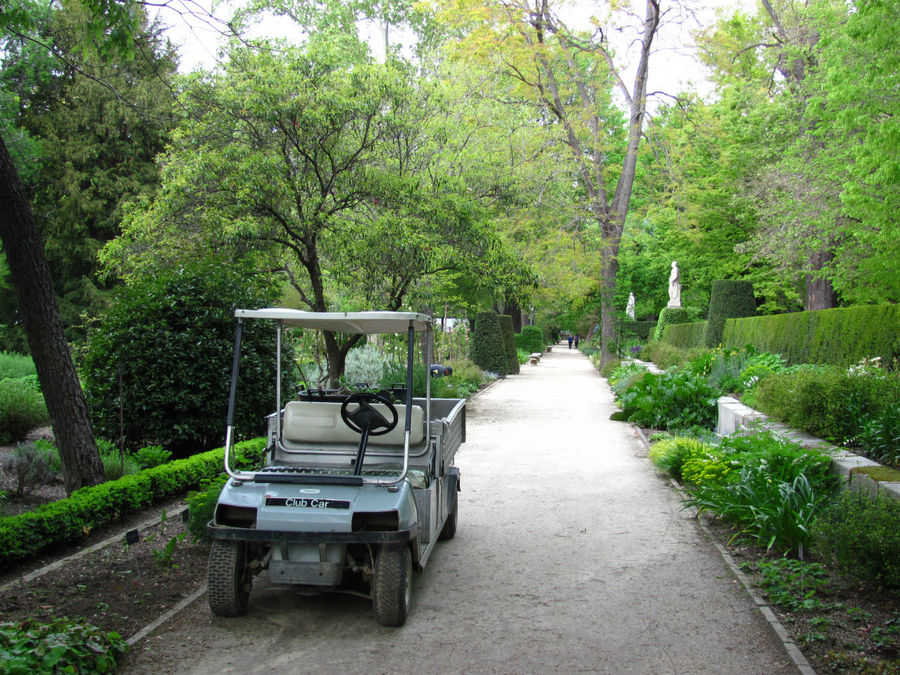 гуляя по саду, можно понаблюдать за работой садоводов-служащих. Мадрид, Испания