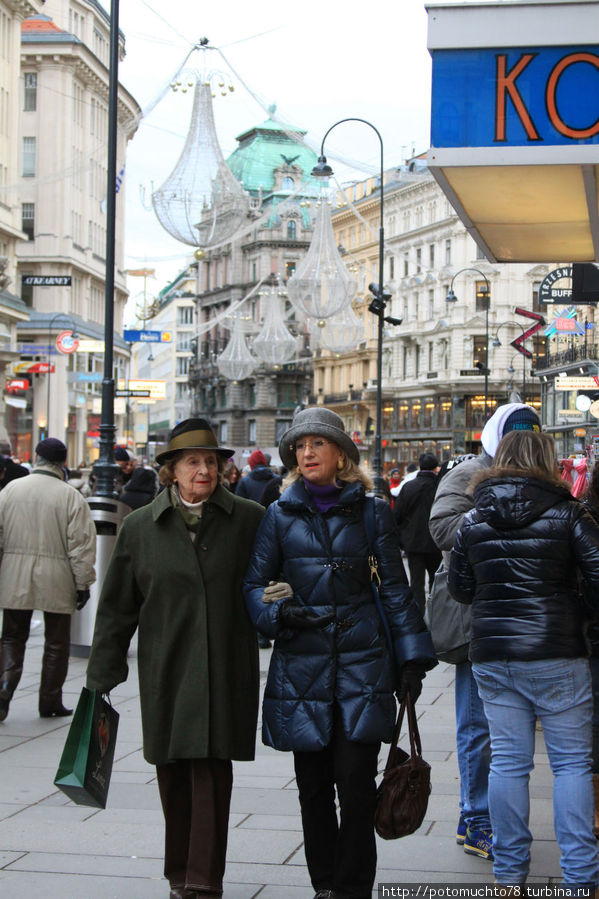 местные жительницы гуляют по Грабен Вена, Австрия