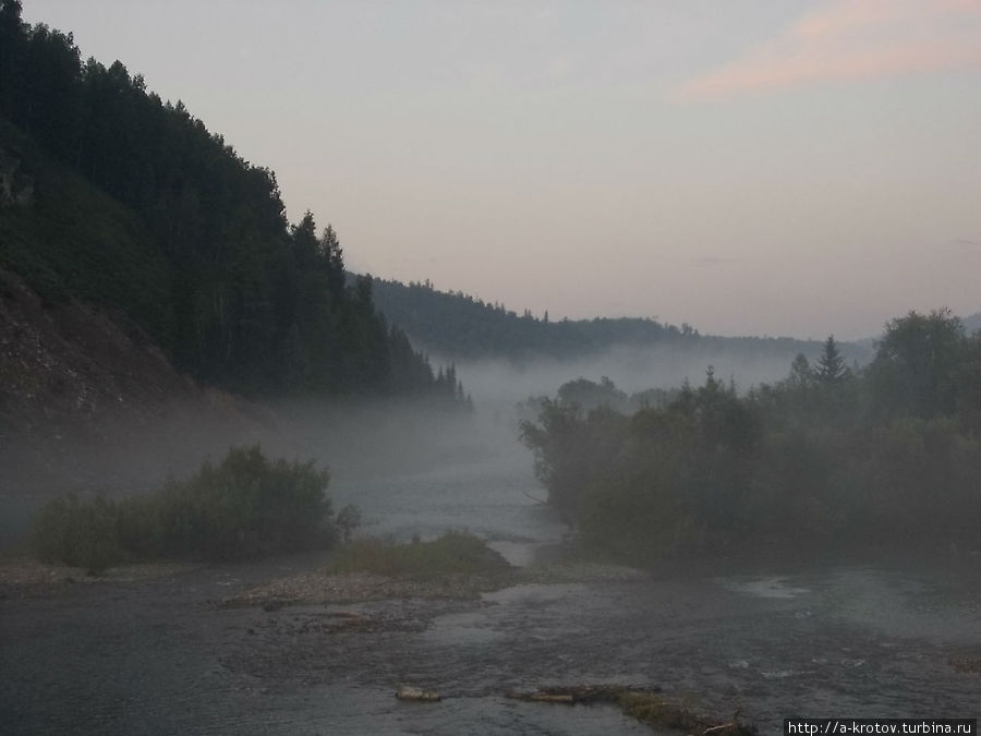 вечерний туман над Маной Красноярский край, Россия