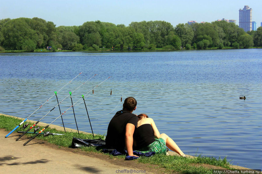 Рыбалка — может быть и в качестве романтического антуража. Москва, Россия