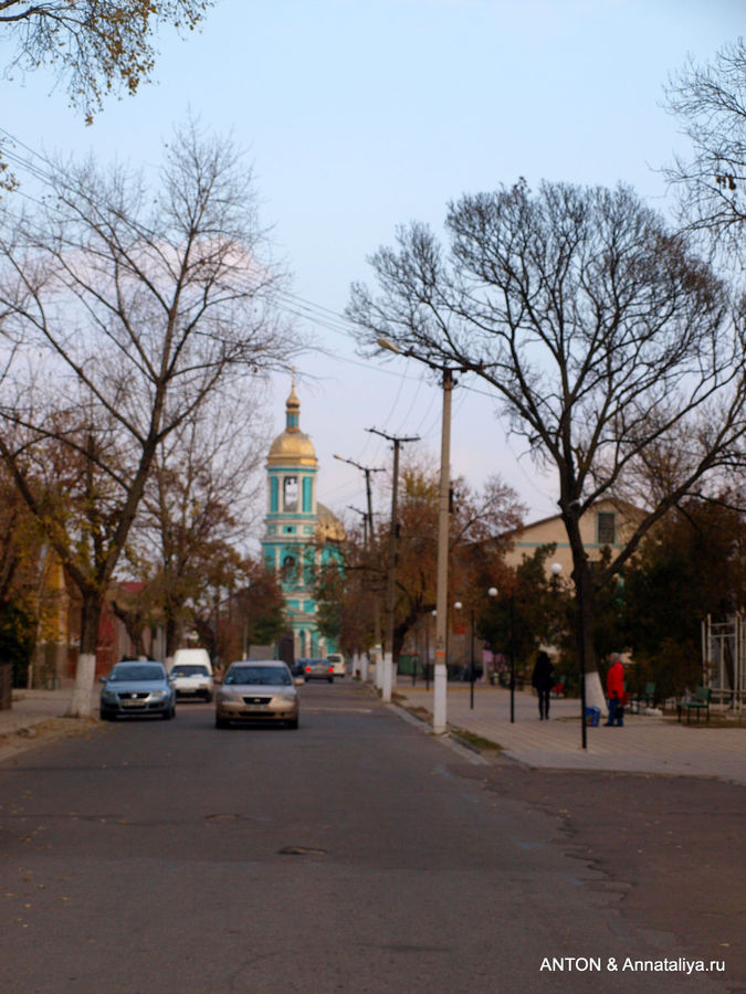 Главная автомобильная улица города — улица Ленина. Вилково, Украина