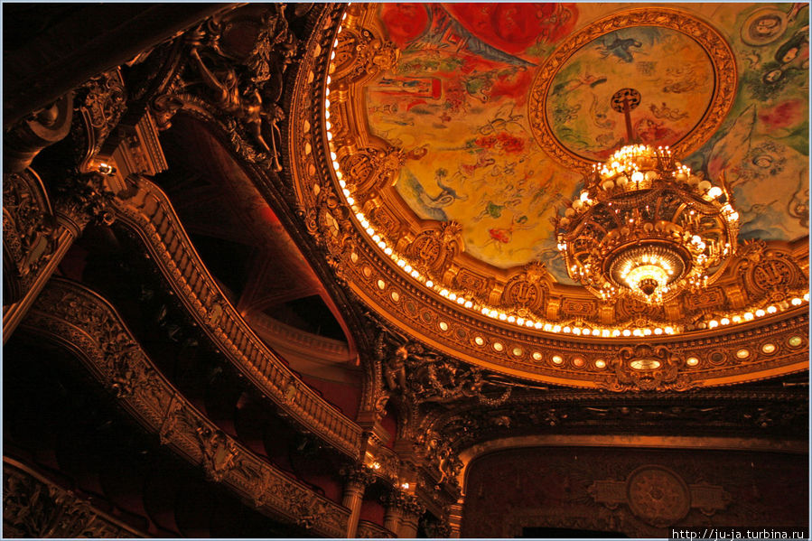 Потолок зала расписан Марком Шагалом Париж, Франция