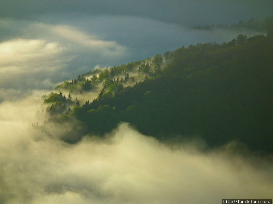 Встречая новый день над облаками Межгорье, Украина