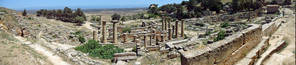 Панорама старинного города Cyrene. Нижний город.