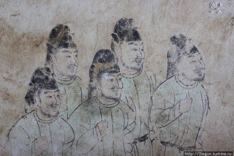 Рисунки на стенах гробницы Сиань, Китай
