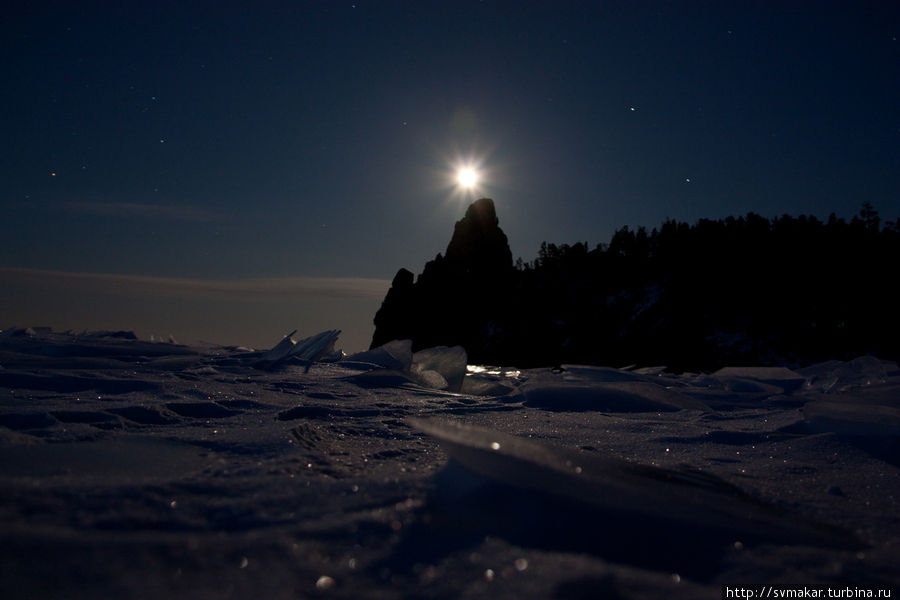 Звезды на льду озеро Байкал, Россия