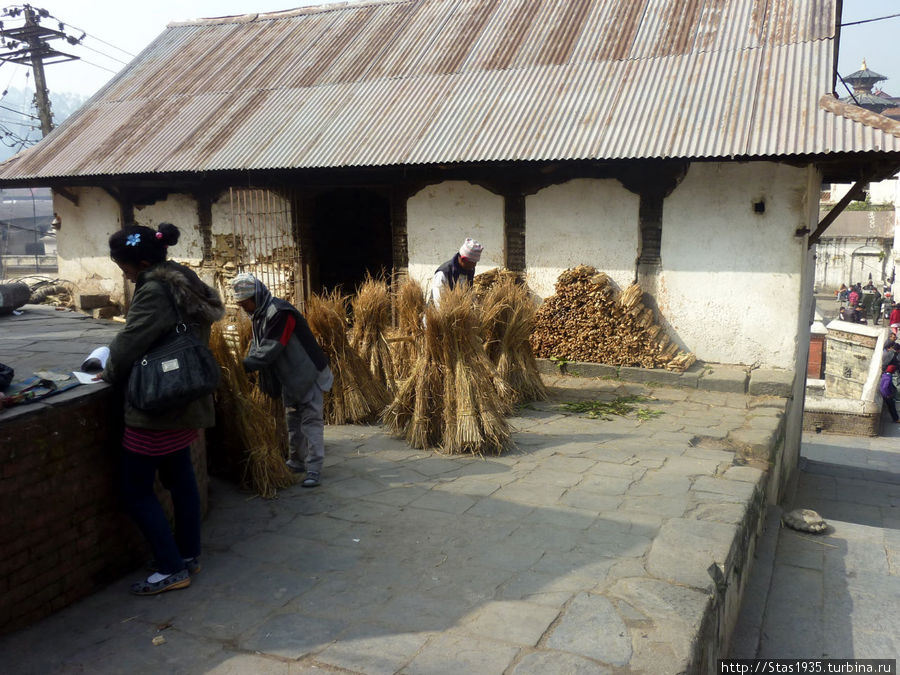 Деопатан. Дрова и солома для ритуала кремации в храме Пашупатинатх. Катманду, Непал