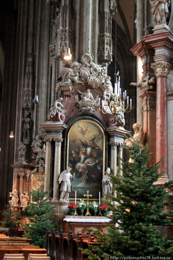 Рождественские дни  в Соборе Святого Стефана Вена, Австрия