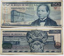 И как бонус несколько старых банкнот. 50 песо 1981 года с Бенито Хуаресом.