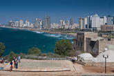Пляж Тель-Авива вид из старого Яффо