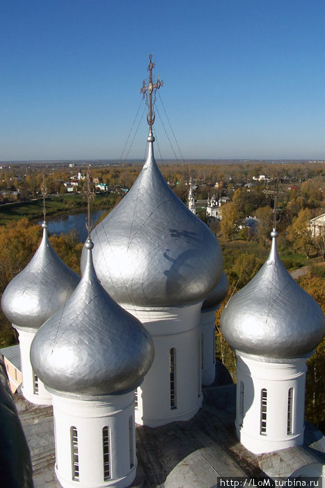вид с Колокольни Вологодского кремля, купола Софийского собора Вологда, Россия