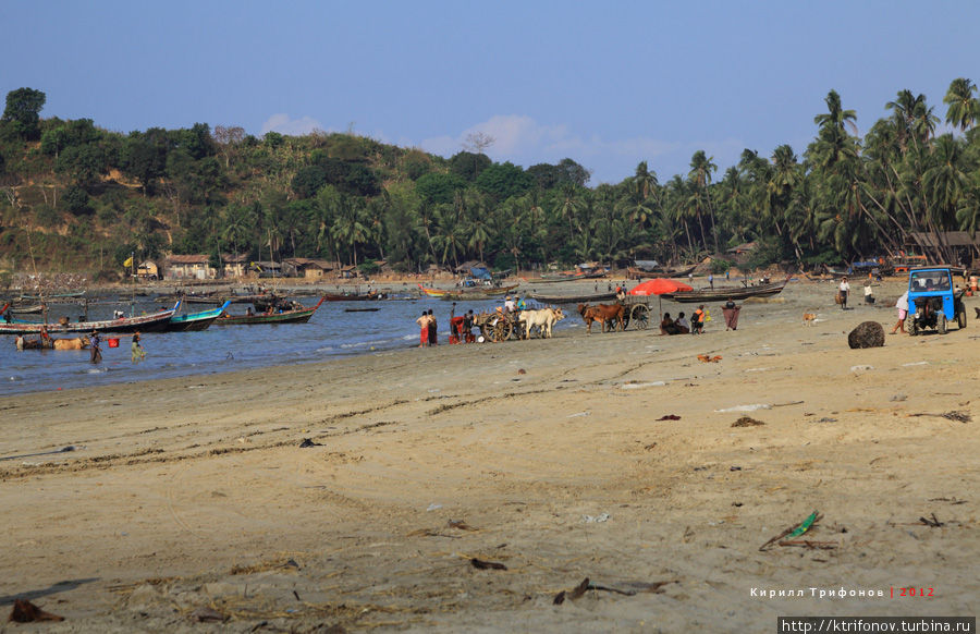Прогулка по пляжу Нгапали Нгапали, Мьянма