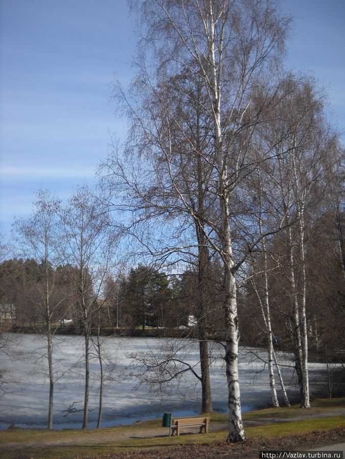 Замёрзшее озеро Кангасала, Финляндия