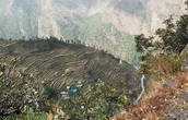 Каждый клочёк земли в Непале возделывается и приносит урожай. Обратите внимание на многочисленные террассы.