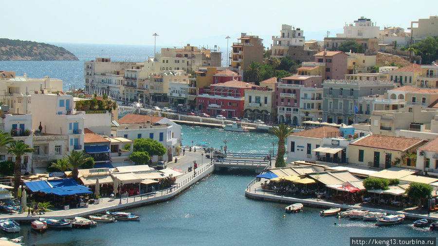 Романтичный городок в заливе Мирабелло Агиос-Николаос, Греция
