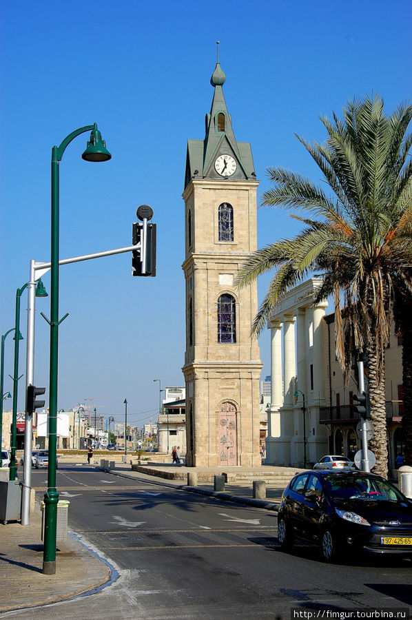 Часовая башня(Мигдал а--Шаон) на площади часов(Кикар а Шаон).1900-1904,1906?) Яффо, Израиль