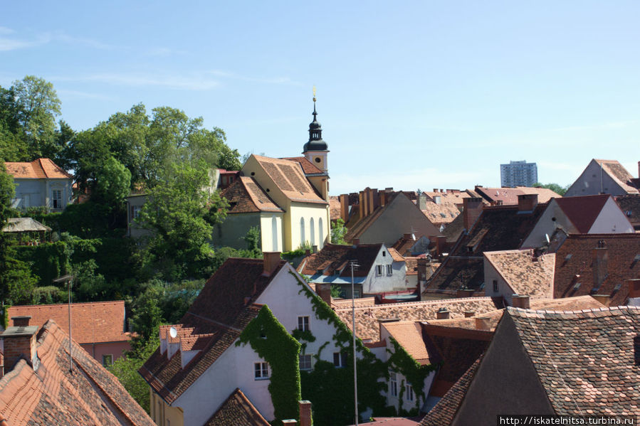 Вид с крыши шоппинг-центра Грац, Австрия