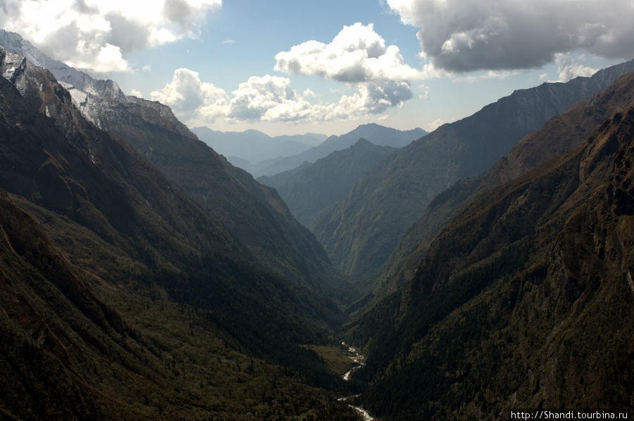 Долина Мягди Колы, вид с холма над Швейцарским лагерем Зона Дхавалагири, Непал