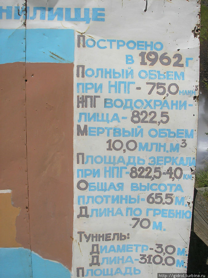 Информационный щит о водохранилище. Зайсан, Казахстан