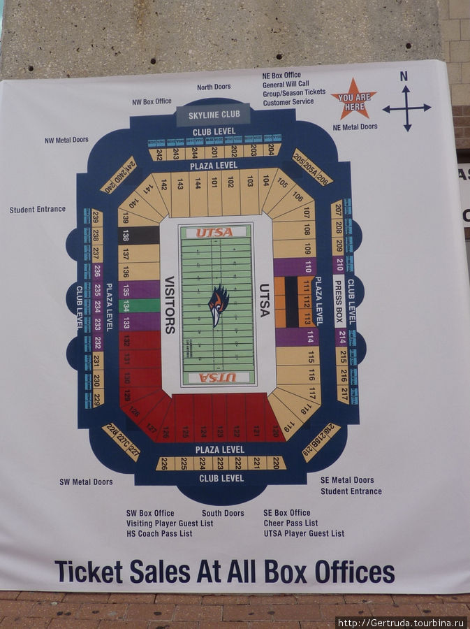 План стадиона Аламодом Сан-Антонио, CША