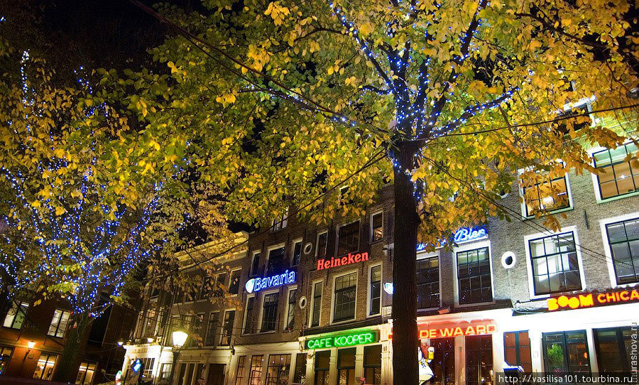Амстердам, осенний вечер в городе мечты Амстердам, Нидерланды