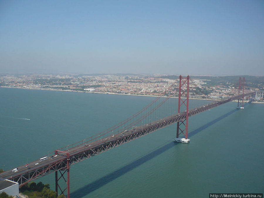 Вид на город со смотровой площадки статуи Христа Спасителя Лиссабон, Португалия