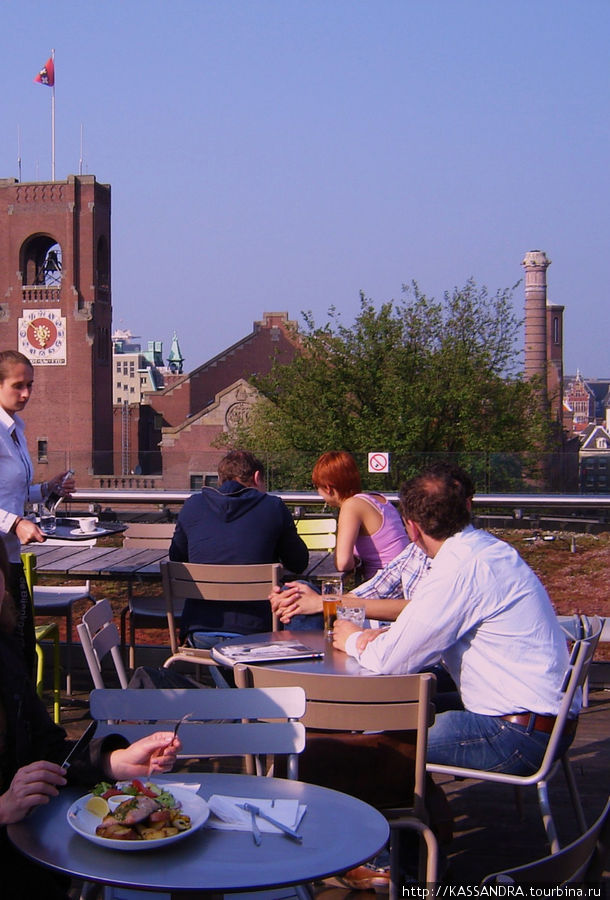Пить пиво со старым другом на крыше Амстердам, Нидерланды