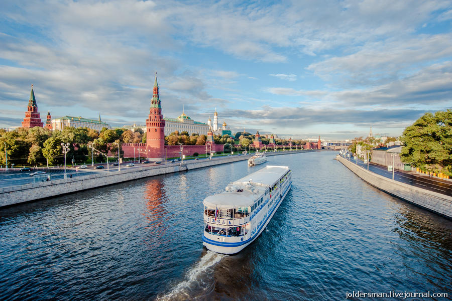 Москва-река , вид на Кремль Москва, Россия