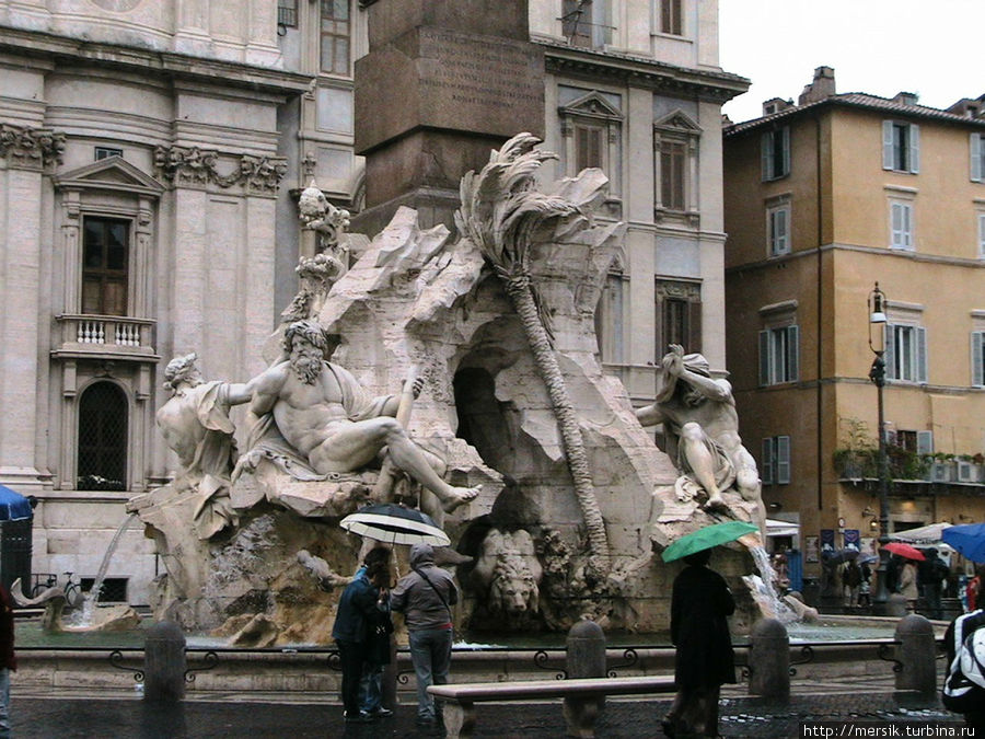 Площадь Навона: фонтаны и Египетский обелиск Рим, Италия