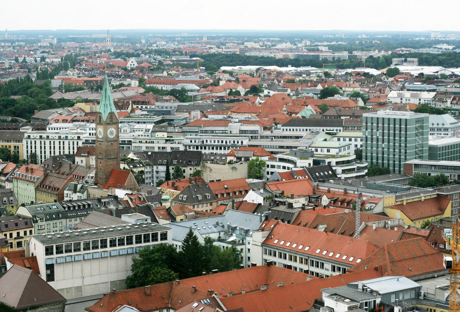 Вид на город с кафедрального собора. Мюнхен, Германия